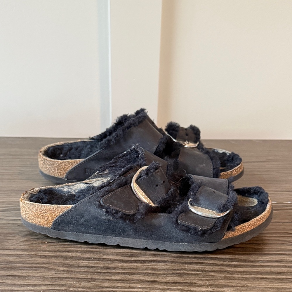 Birkenstock Arizona Shearling Suede Sandals 39